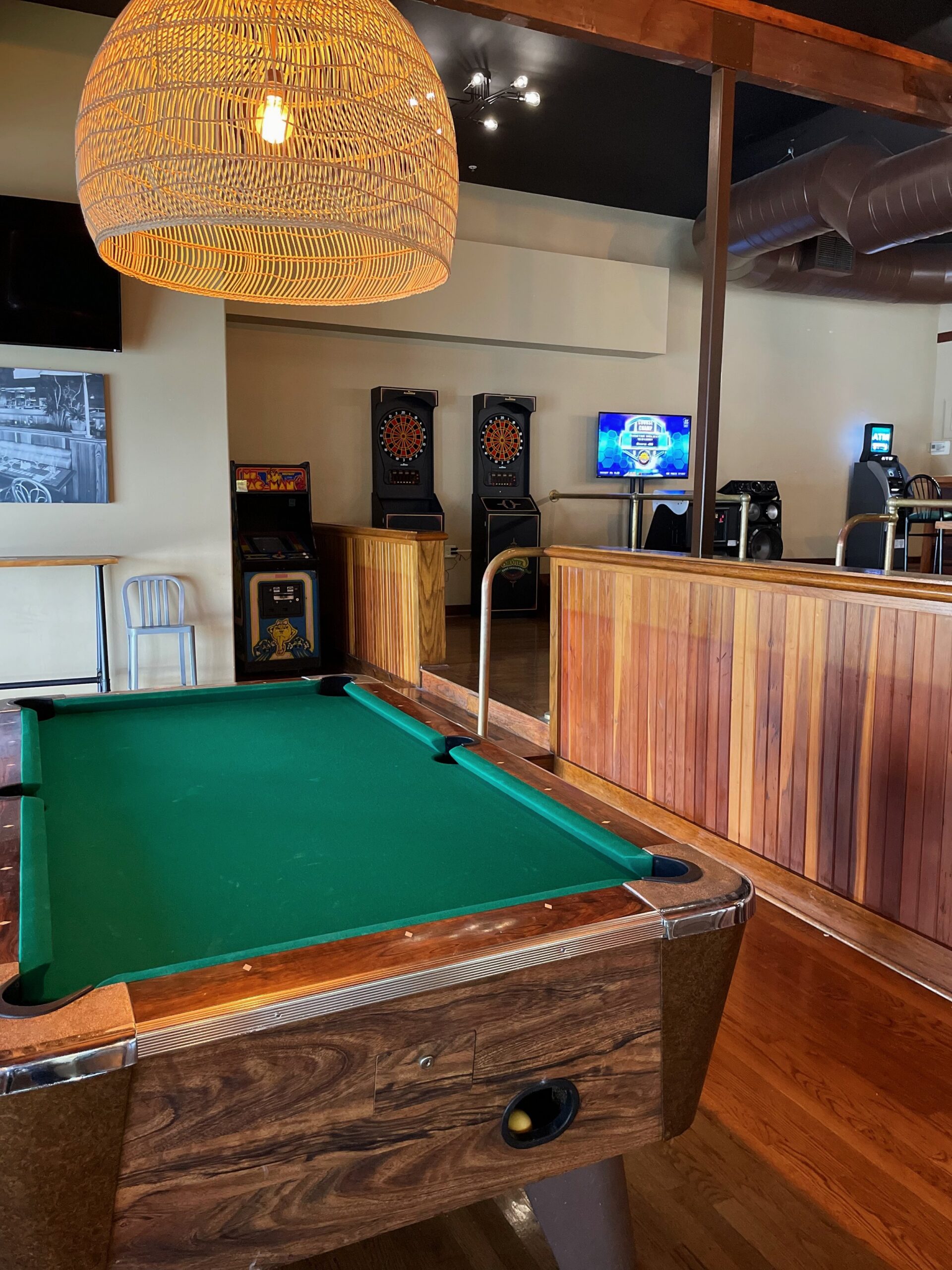Pool table, darts and arcade games in The Parlor Room